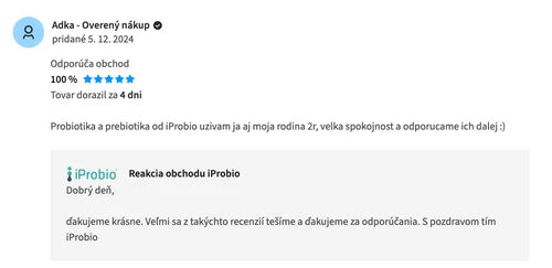 Overená recenzia z Heureka.sk: probiotiká a prebiotiká užíva celá rodina už 2 roky