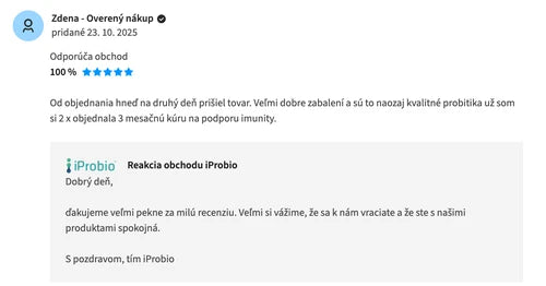 Overená recenzia z Heureka.sk: zákazníčka si druhýkrát objednala 3-mesačnú kúru na podporu imunity