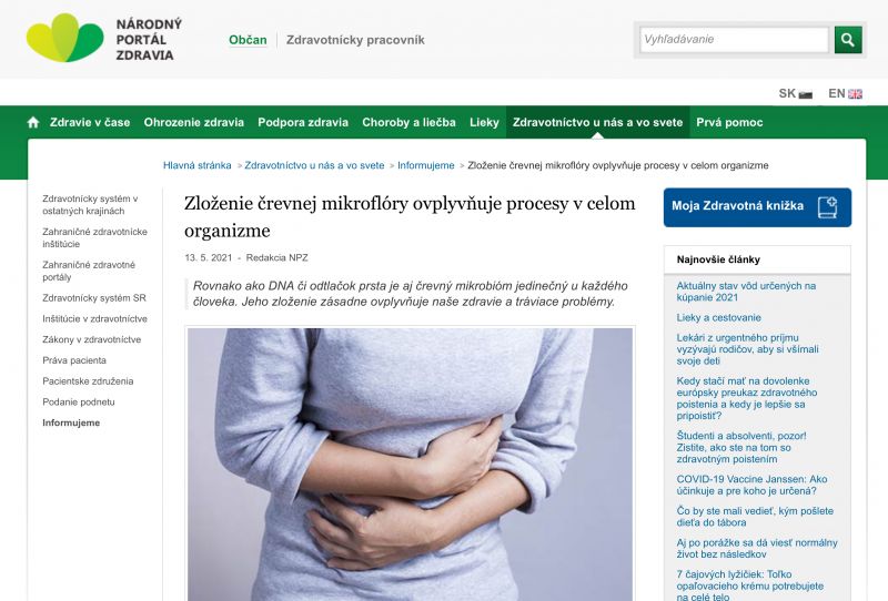 Zloženie črevnej mikroflóry ovplyvňuje procesy v celom organizme