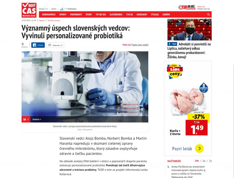 Významný úspech slovenských vedcov: Vyvinuli personalizované probiotiká